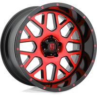 Roues XD Series XD820 Grenade Satin Black Mach Face Red Tint 20x10 — Roues et jantes