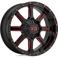 Roues XD Series XD838 Mammoth Noir Moulé Rouge 20x10 -18 Offset