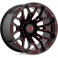 Roues XD Series XD841 Boneyard Noires Moulées Rouges 20x10 -36 Offset