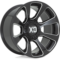 Roues XD Series XD854 Reactor Milled Noir Brillant 20x10 - Motif de Boulons 5x127