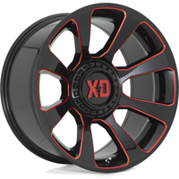 XD Series XD854 Reactor Black Milled Red Wheels 20x10 5x127 -18 — Wheels & Rims