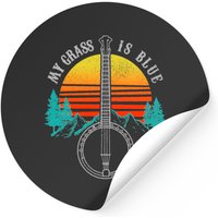 My Grass Is Blue - Bluegrass Music Banjo Stickers — Stickers & Decals