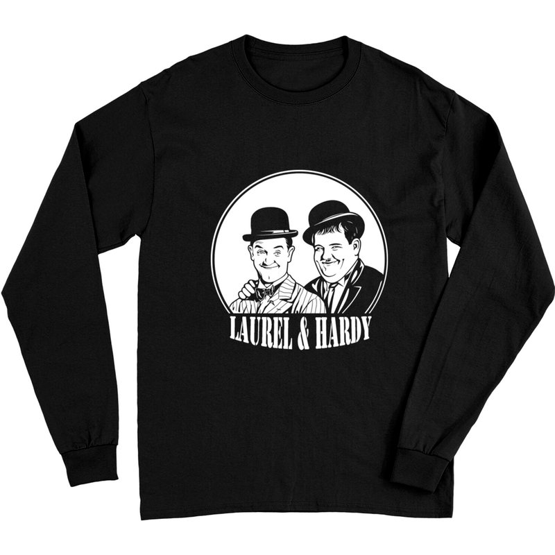 T-shirt à manches longues amusant Laurel & Hardy pour unisexe — T-shirts pour hommes