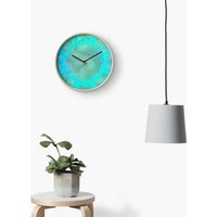 Rose Gold Aquamarine Modern Mandala Pattern Wall Clock