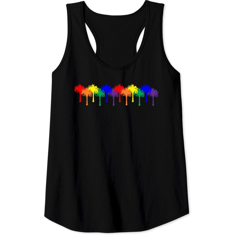Débardeurs Pride Palm Trees 2 pour hommes - Noir — T-shirts pour hommes