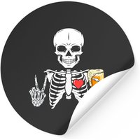 Skeleton Skull Drinking Beer Stickers — Stickers & Decals