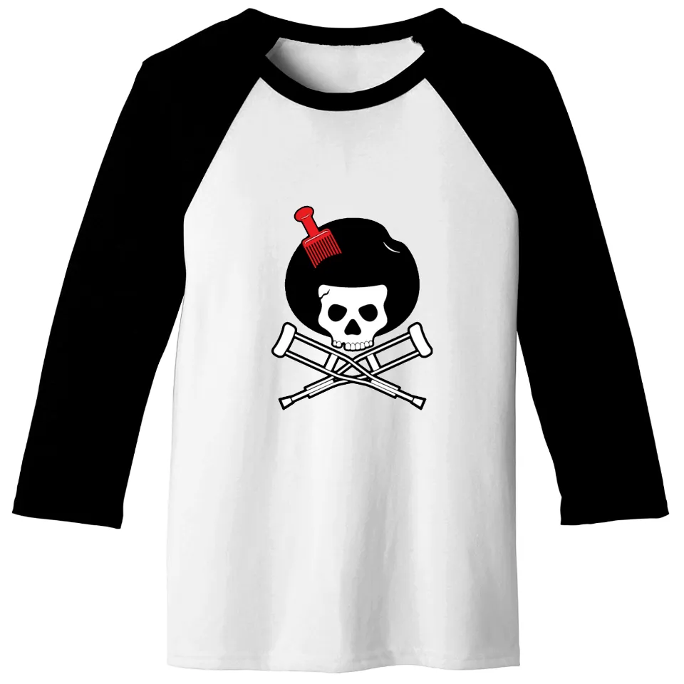 Afro Jackass Baseball Tees for Men - White/Red — Mens T Shirts
