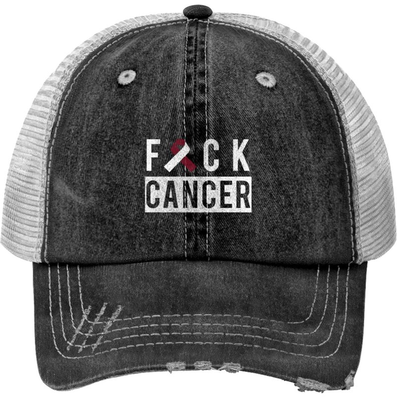 Fck Cancer Trucker Hat for Head and Neck Cancer Awareness — Baseball Cap