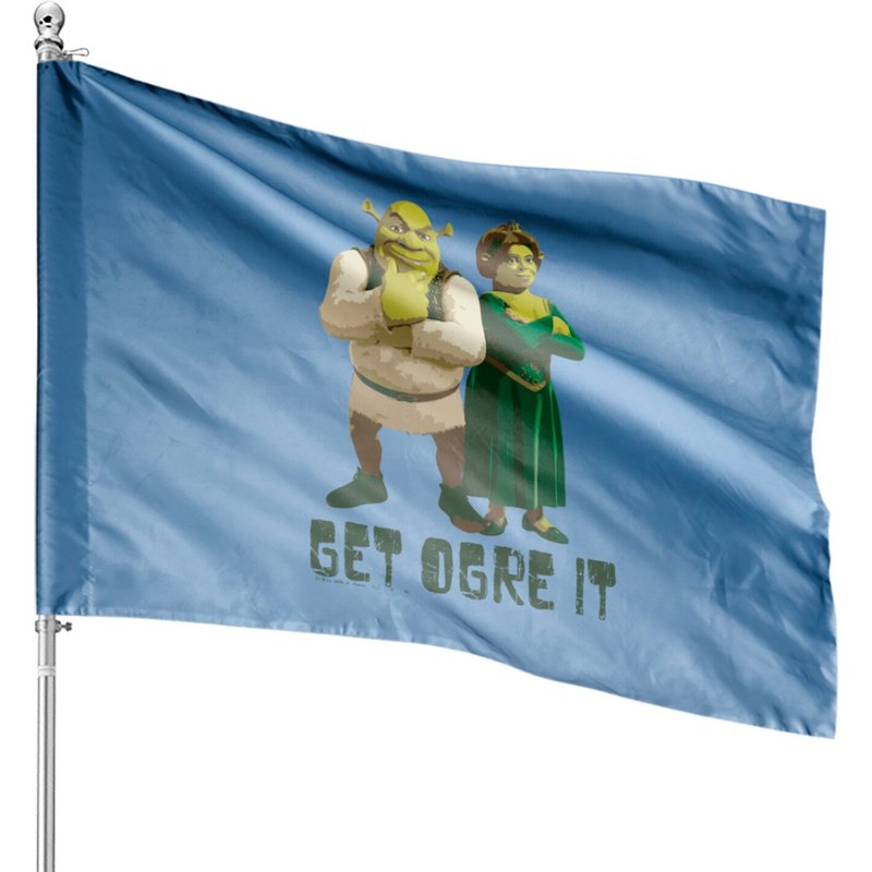 Drapeau de Maison Shrek Fiona Get Ogre It Text Poster — Drapeaux décoratifs