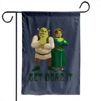 Drapeaux de jardin Shrek Fiona Get Ogre It Text Poster — Drapeaux décoratifs