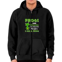 Hoodie Zippé Idée Cadeau Grenouille Unisexe — Sweats à capuche pour hommes