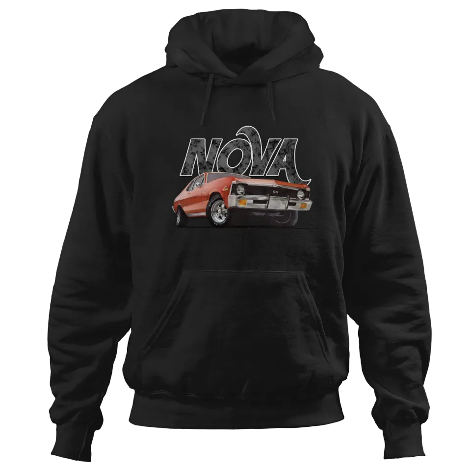 1970 Nova Unisex Black Hoodies — Mens Hoodies