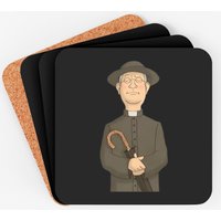 Father Brown Coasters with Cork Bottoms - Personalized Photo Coasters — Coasters & Placemats