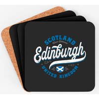 Vintage Edinburgh Scotland Coasters with Cork Bottom — Coasters & Placemats