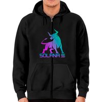 Hoodie zippé Vintage Bull Market Solana Coin Crypto Token — Sweats à capuche pour hommes