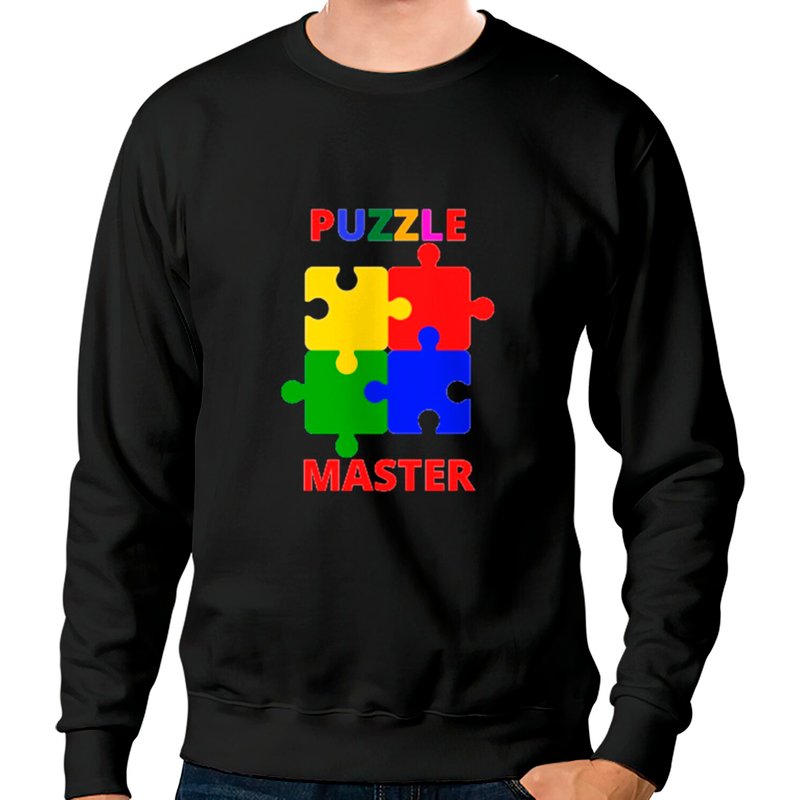Puzzle -puzzle Master Unisex Black Sweatshirt — Mens Hoodies