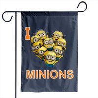 I Love Minions Garden Flags for Outdoor Use