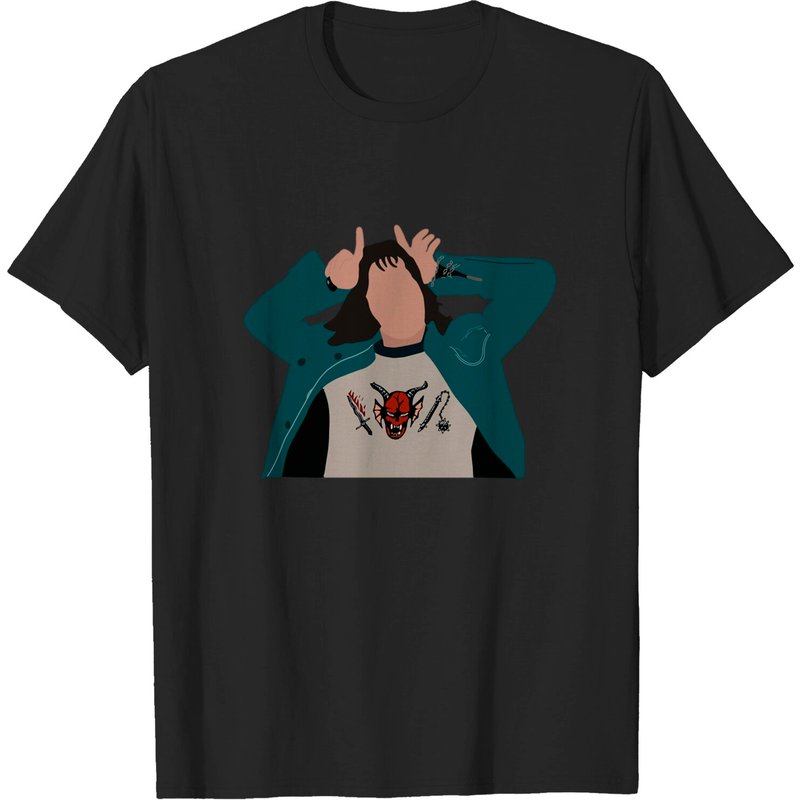 T-shirt classique Eddie Munson pour hommes en noir