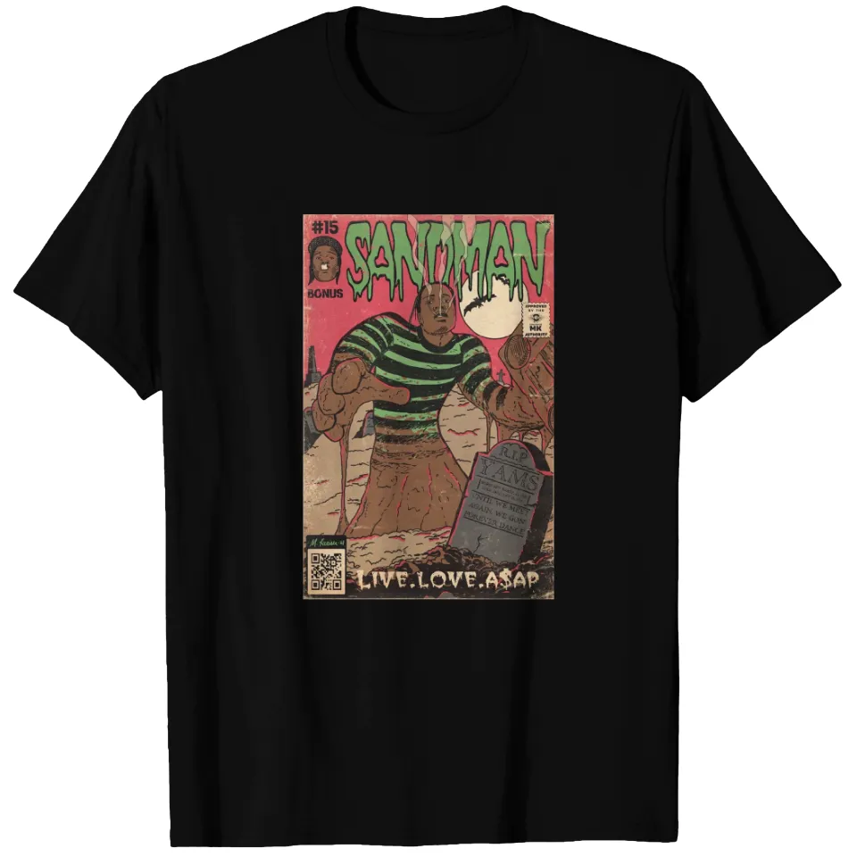 ASAP Rocky Sandman Men's Black T-Shirt — Mens T Shirts