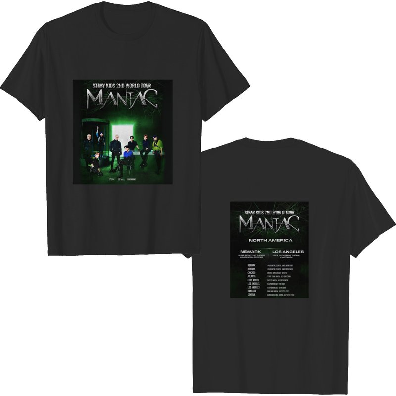 T-shirt pour hommes Stray Kids 2nd World Tour Maniac 2022