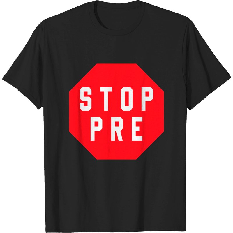 T-shirt Stop Pre pour hommes - Noir — T-shirts pour hommes