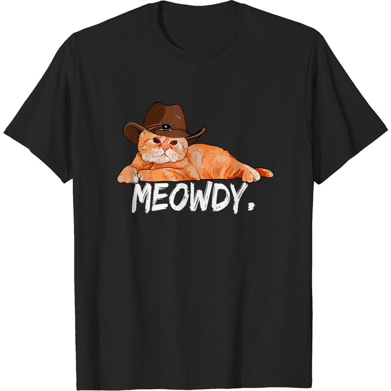 T-shirt pour hommes Meowdy Texas Cat - Cadeau pour les amoureux des chats — T-shirts pour hommes
