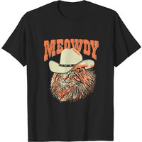 Meowdy! T-shirt Vintage Chat Cowboy Chapeau Musique Country pour Hommes — T-shirts pour hommes