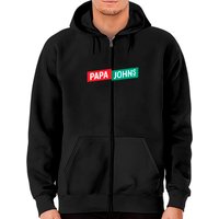 Hoodies zippés noirs unisexes Papa Johns — Sweats à capuche pour hommes