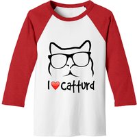 T-shirt de baseball I Love Catturd pour hommes - Blanc/Rouge — T-shirts pour hommes