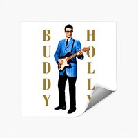 Autocollants Buddy Holly - Design carré classique — Autocollants et stickers