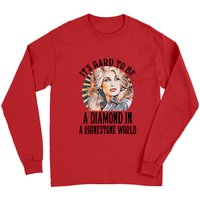 T-shirt Vintage Dolly Parton It's Hard To Be A Diamond à Manches Longues — T-shirts pour hommes