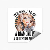 Autocollant Vintage de Dolly Parton - Difficile d'être un diamant dans un monde de strass — Autocollants et stickers