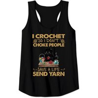 Black Cat I Crochet So I Don't Choke People Tank Top for Men
