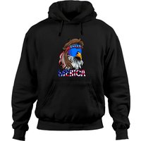 Mens Merica Eagle Mullet Hoodie American Flag 4th of July — Mens Hoodies