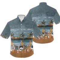 Chemise hawaïenne Cat Summer Drink Beer Alcohol — Chemises décontractées pour hommes