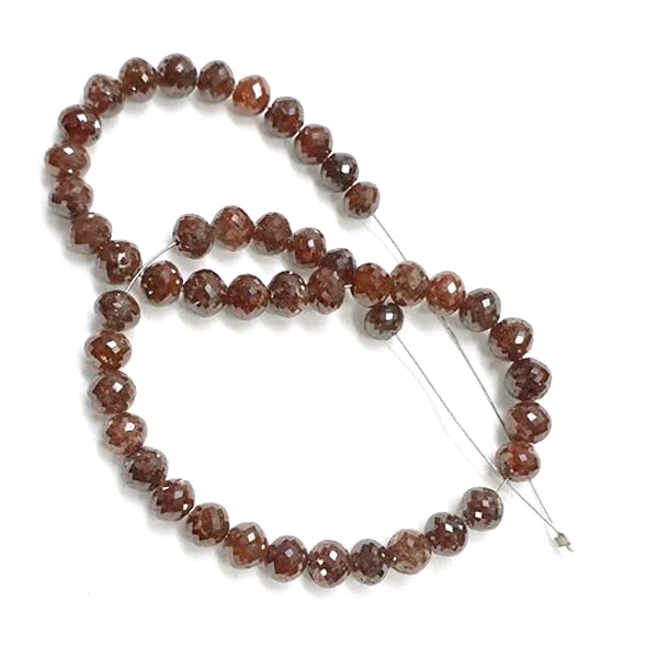 Collier de perles de diamant marron de 20 pouces par GemoneDiamonds — Collier Argent Femme