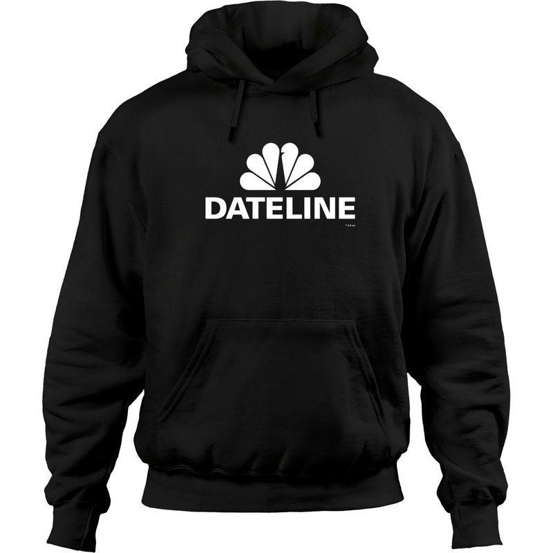 Hoodie Dateline Logo à Col Rond Unisexe en Noir — Sweats à capuche pour hommes