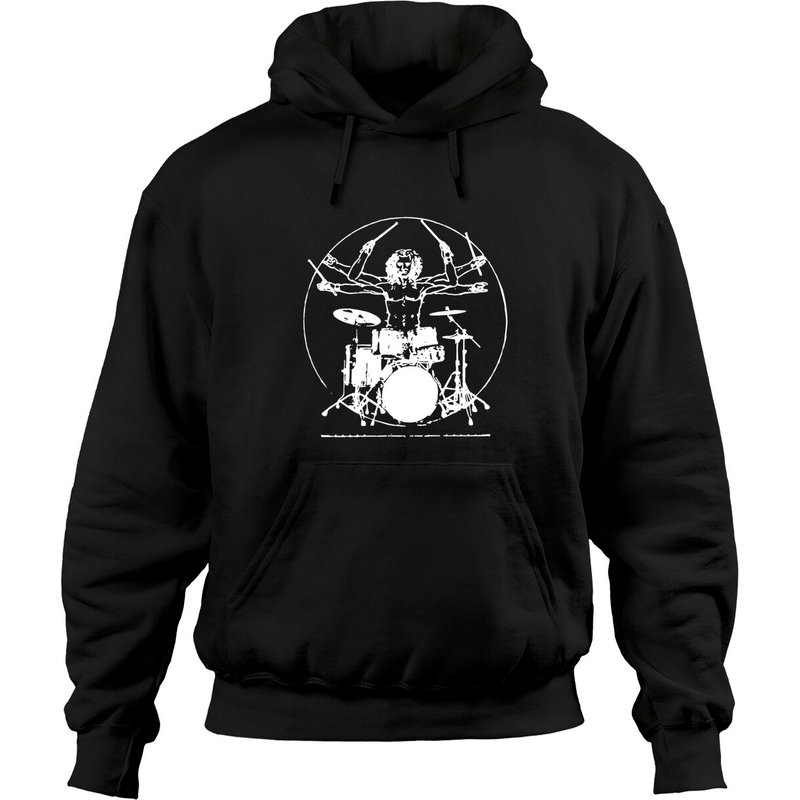 Hoodies Da Vinci Drummer Musique Rock pour Unisexe