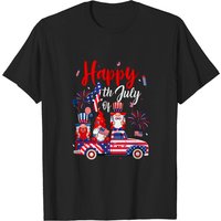 T-shirt Hommes Gnomes Feu d'Artifice Drapeau US Fête de l'Indépendance