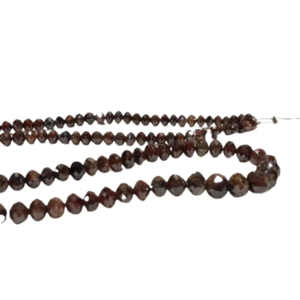 28 Ct Faceted Brown Diamond Beads Necklace