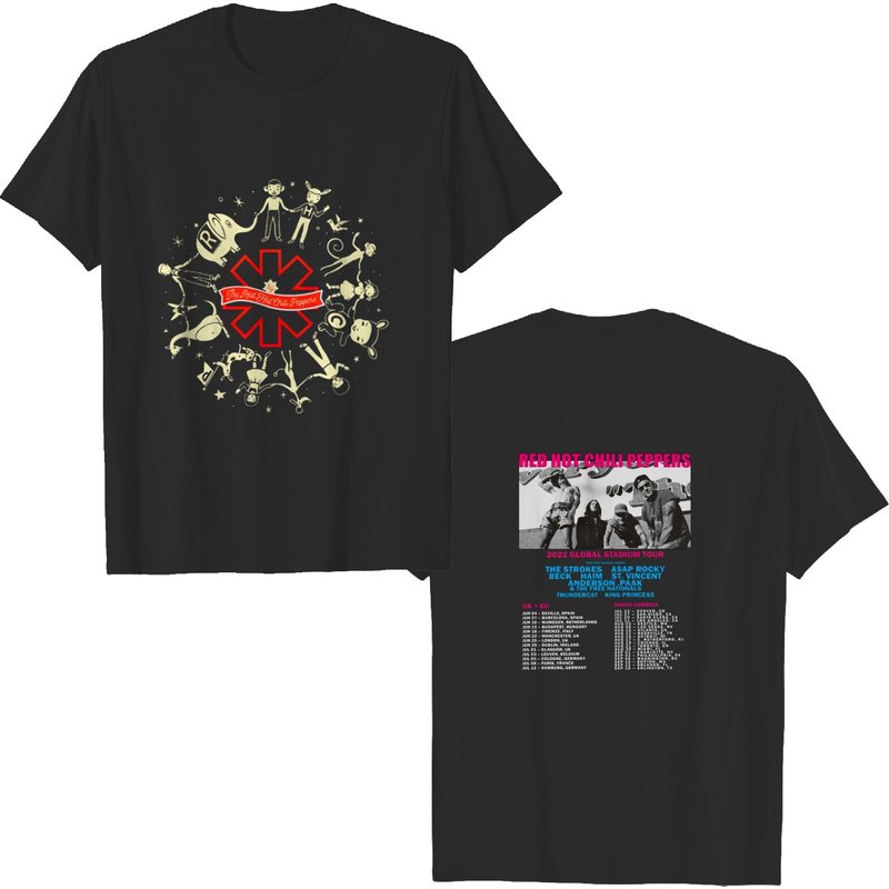 T-shirt pour hommes Red Hot Chili Peppers 2022 Global Stadium Tour — T-shirts pour hommes