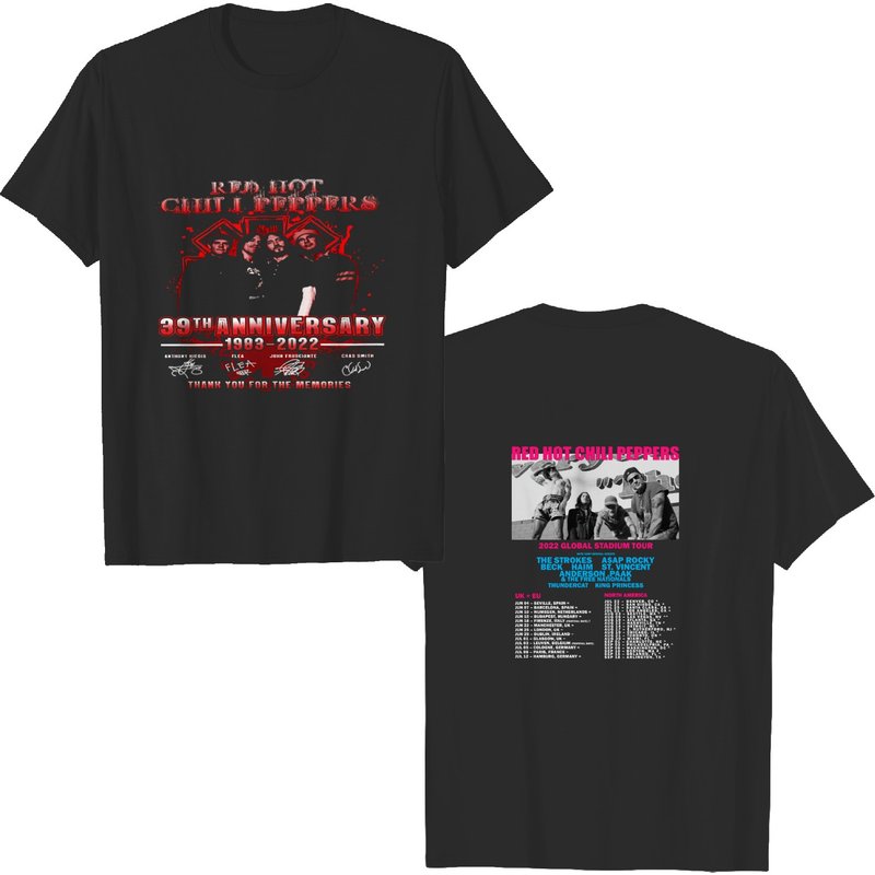 Red Hot Chili Peppers 2022 Global Stadium Tour T-Shirt for Men — Mens T Shirts