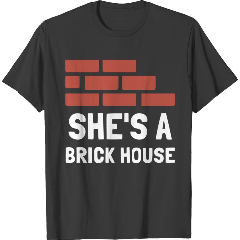 T-shirt She's A Brick House pour hommes en noir — T-shirts pour hommes
