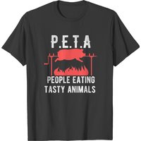 T-shirt pour hommes avec design drôle P E T A People Eating Tasty Animals