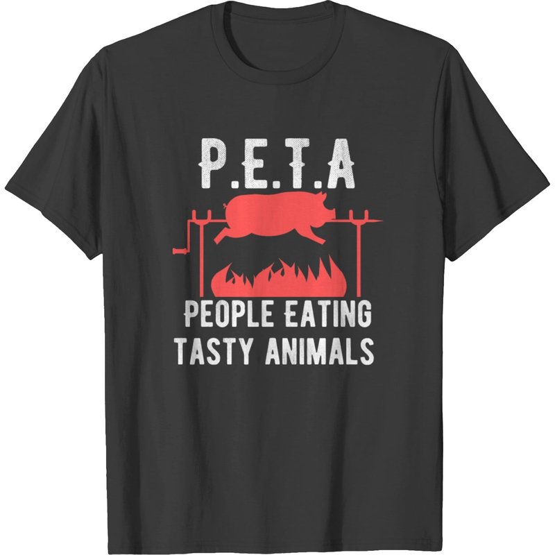 T-shirt pour hommes avec design drôle P E T A People Eating Tasty Animals — T-shirts pour hommes