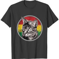 T-shirt Reggae Cat pour hommes en noir