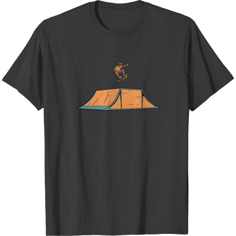 T-shirt de skateboarder pour hommes en noir