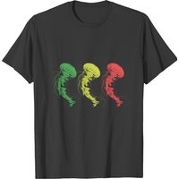 T-shirt Jellyfish Reggae pour hommes en noir
