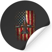 F-111 Aardvark With Flag - Aircraft Stickers — Stickers & Decals