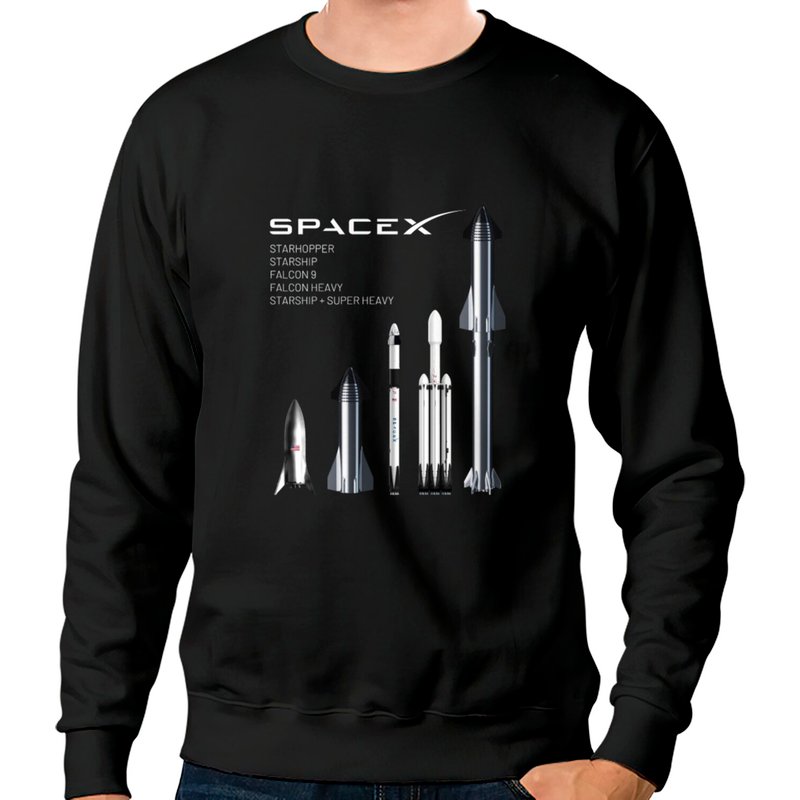 Sweatshirts SpaceX Rockets - Starship, Falcon Heavy, Falcon 9 — Sweats à capuche pour hommes